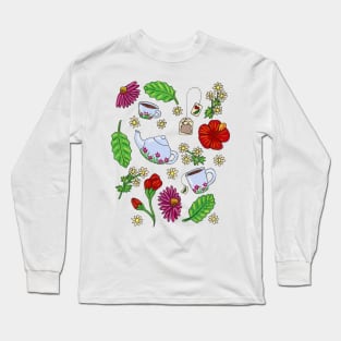 Teatime in Gouache Long Sleeve T-Shirt